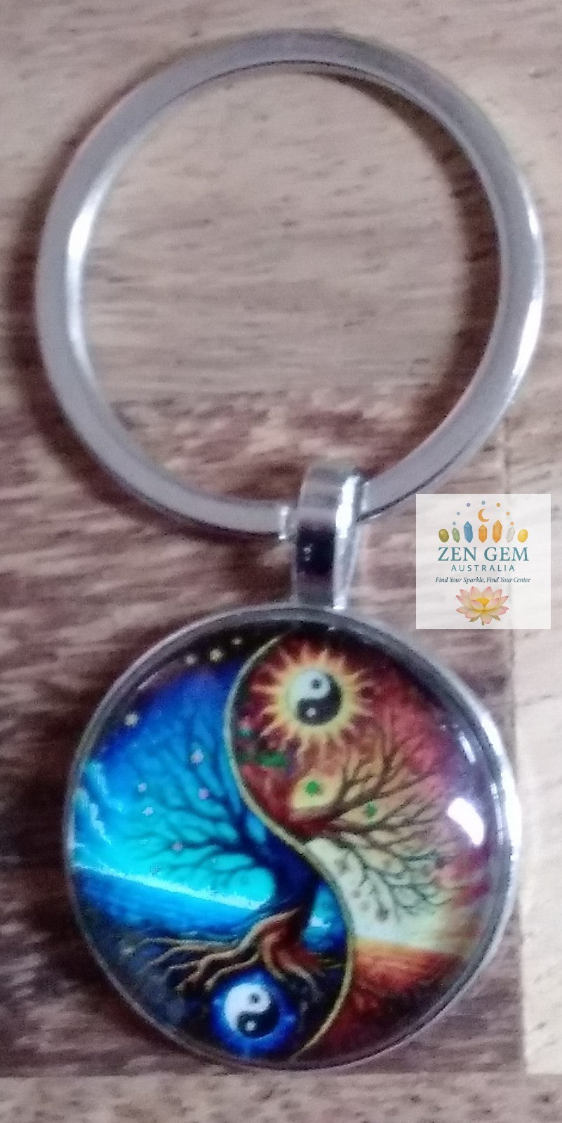 Tree of Life ~ Yin Yang ~ Key ring ~ Keychain ~ Spiritual Keyrings – Silver