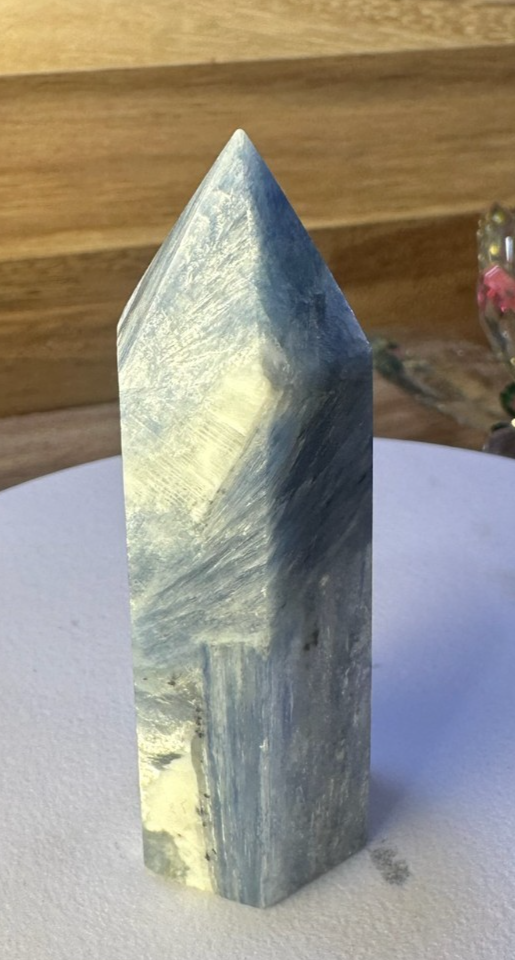 Blue Kyanite Tower – Polished Crystal Point Alignment • Communication • Calm 7cm