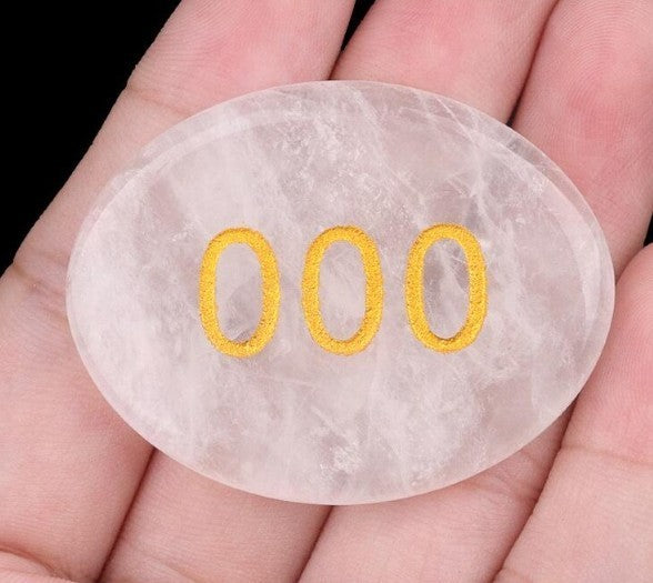Engraved Angel Numbers Palm Stones ~ Spiritual Guidance Gift for Anxiety Relief