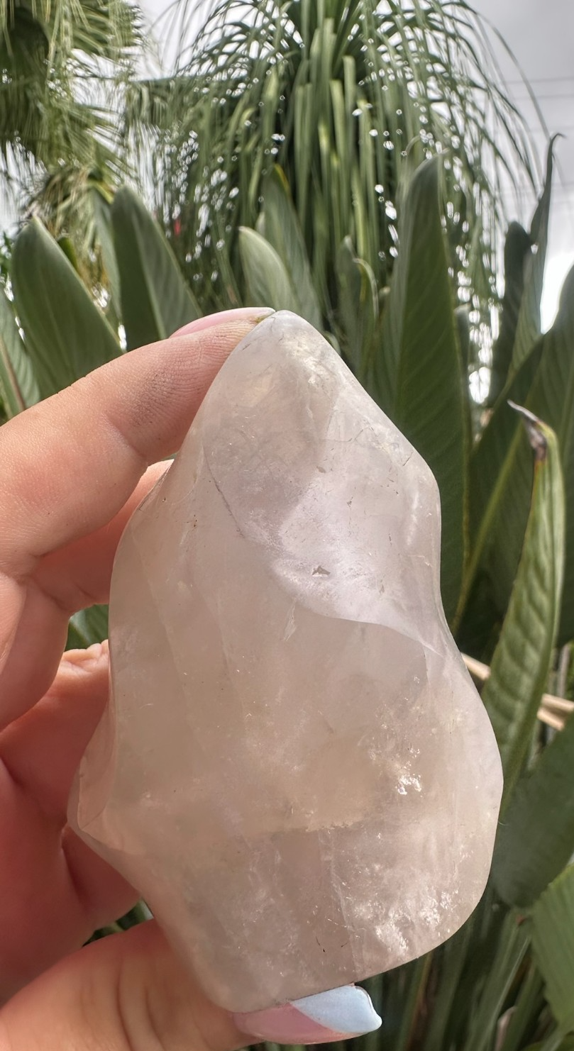 Blue Rose Quartz Flame ~ Crystal Natural Polished Healing Stone Display ~ E