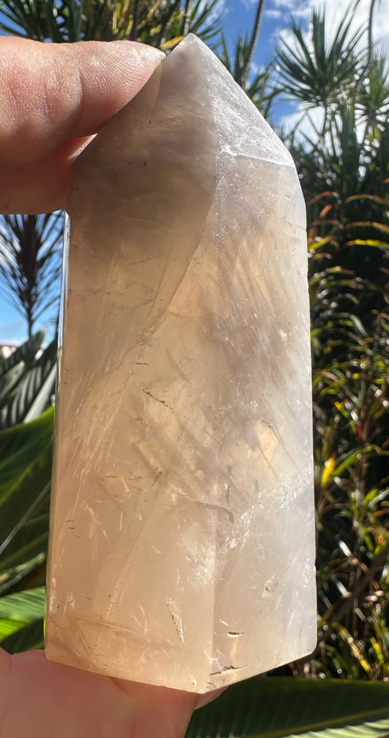 Blue Rose Quartz Tower Generator Crystal Point Healing Stone Natural Polished ~D