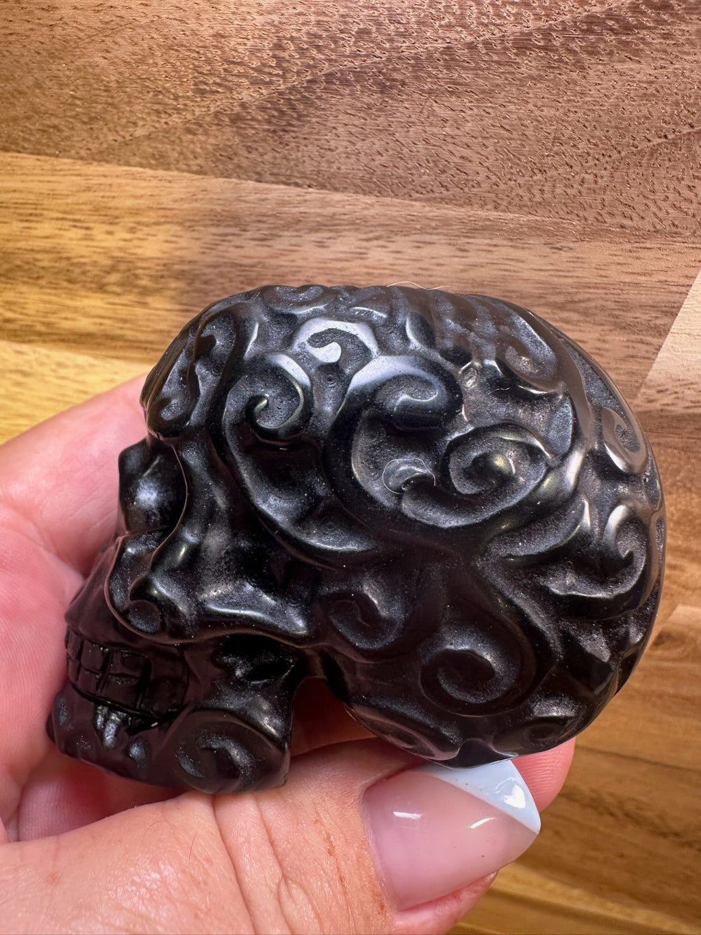 Mexican Lace Agate Skull Carving – 330g Transformation • Strength • Protection •