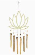 Wind Chime 72cm ~ Lotus Flower with Bamboo ~ Wooden Garden Ornament ~ Feng Shui