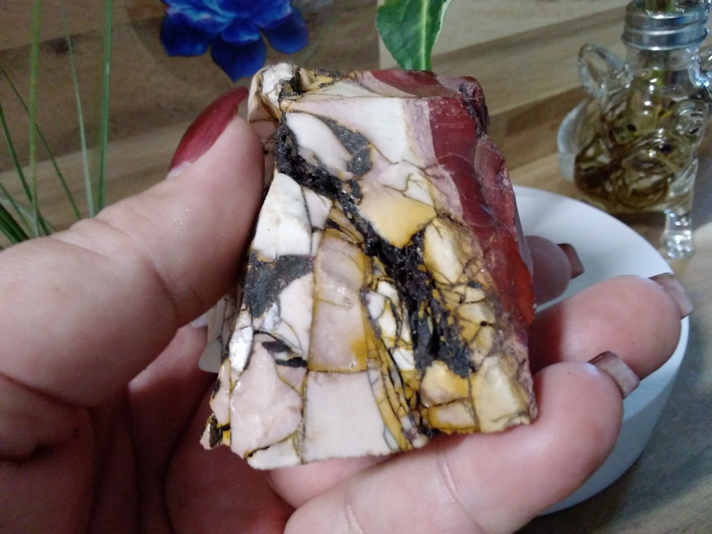 Natural Brecciated Mookaite Jasper Slab ~ Pilbara WA ~ 452 grams ~ 13 x 8 x 6cm