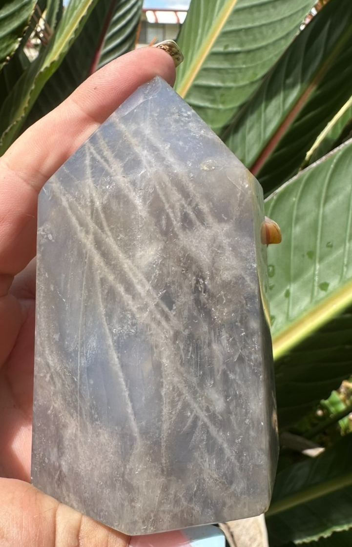 Blue Rose Quartz Tower Generator Crystal Point Healing Stone Natural Polished ~B
