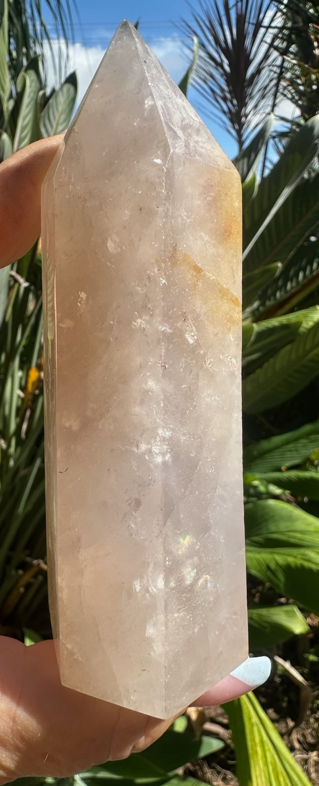 Blue Rose Quartz Tower Generator Crystal Point Healing Stone Natural Polished ~C