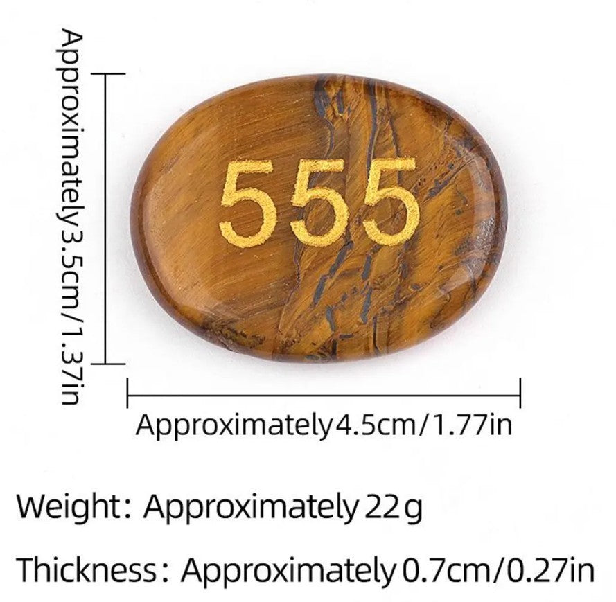 Engraved Angel Numbers Palm Stones ~ Spiritual Guidance Gift for Anxiety Relief