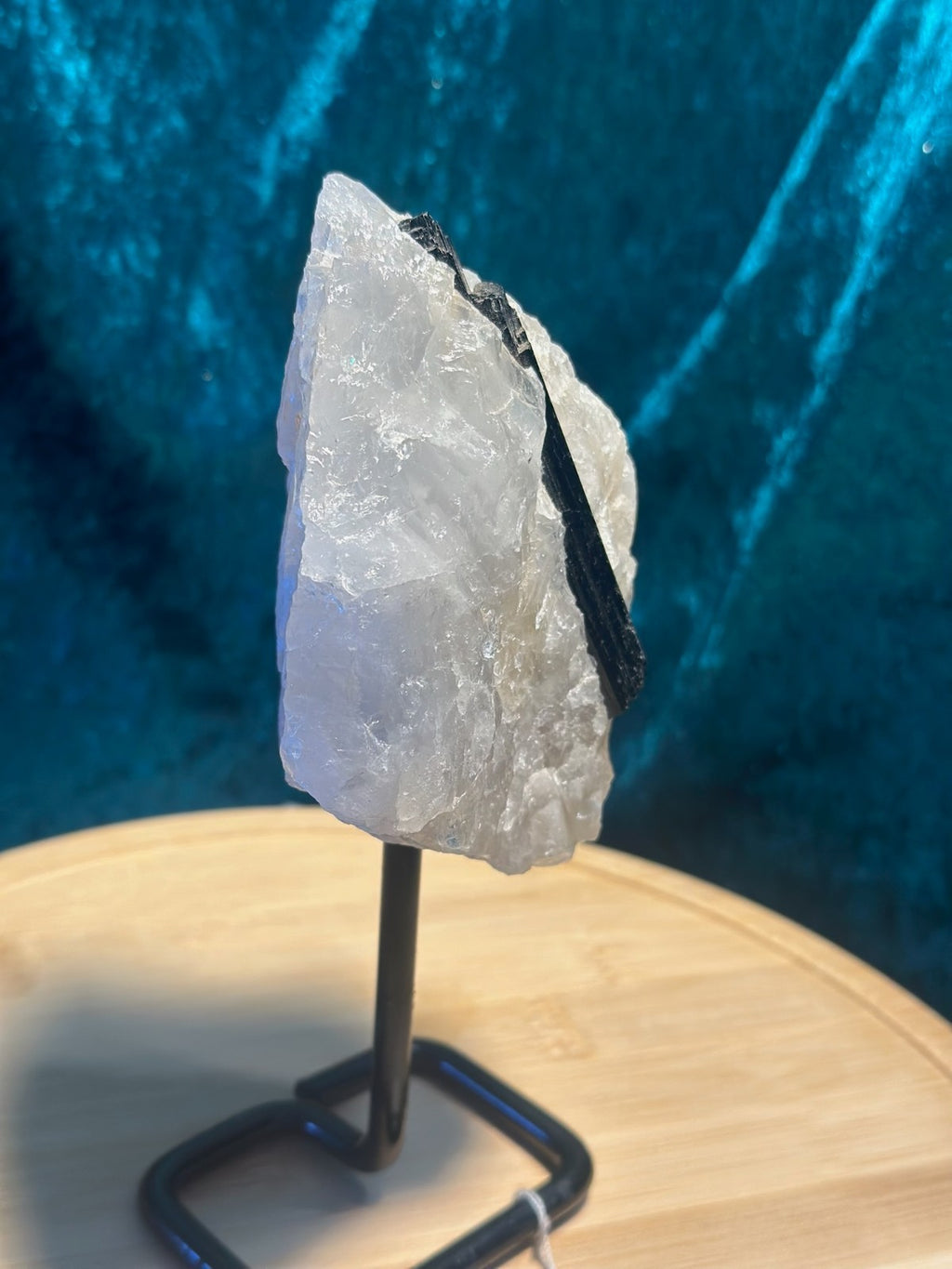 Stunning Black TOURMALINE with Quartz & Mica Matrix ~ on stand ~ From Brazil