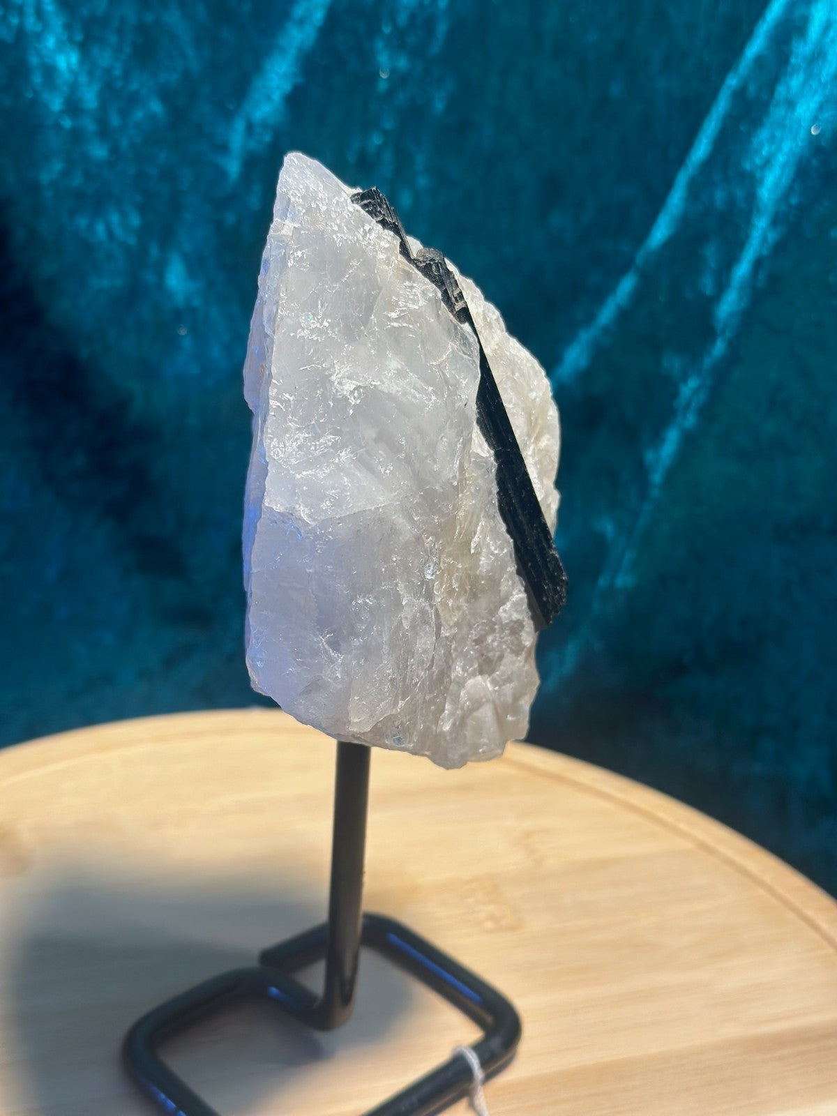 Stunning Black TOURMALINE with Quartz & Mica Matrix ~ on stand ~ From Brazil
