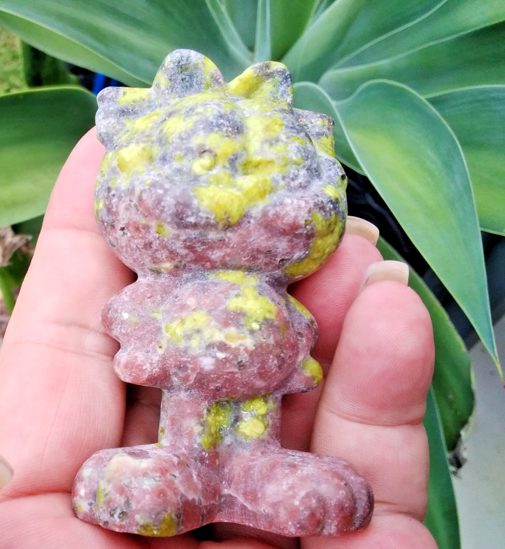 Peach Blossom Tourmaline ~ Garfield Carving ~ Love ~ Harmony ~ Emotional Healing