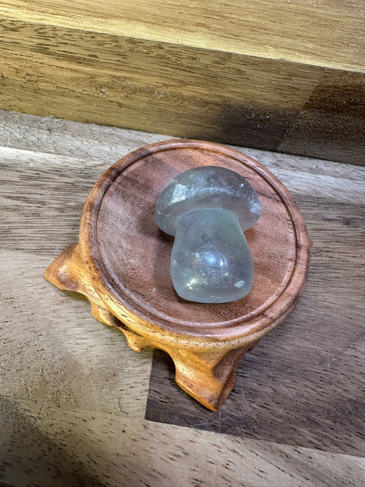 Fluorite Mushroom Carvings – Mini Crystal 25-35 gms Clarity • Focus • Protection