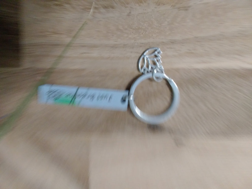 Just Breathe & Lotus ~ Key ring ~ Keychain ~ Spiritual Keyrings – Silver