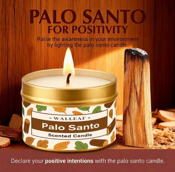 Walleaf Palo Santo Scented Candle ~ Premium Peruvian Sacred Wood~ Purification