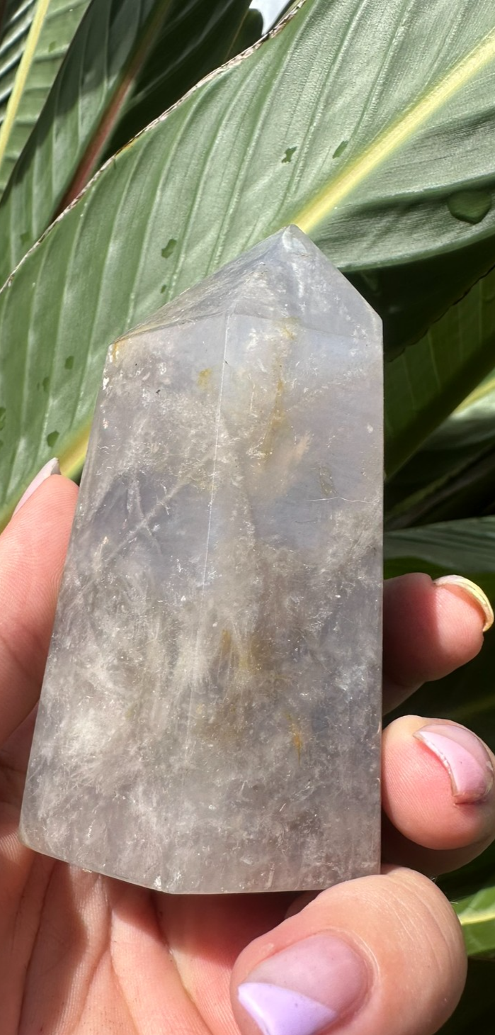 Blue Rose Quartz Tower Generator Crystal Point Healing Stone Natural Polished ~B
