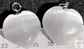 Raw Selenite ~ Crystal Pendant Heart ~ Carved Reiki Healing Gemstone (No chain)