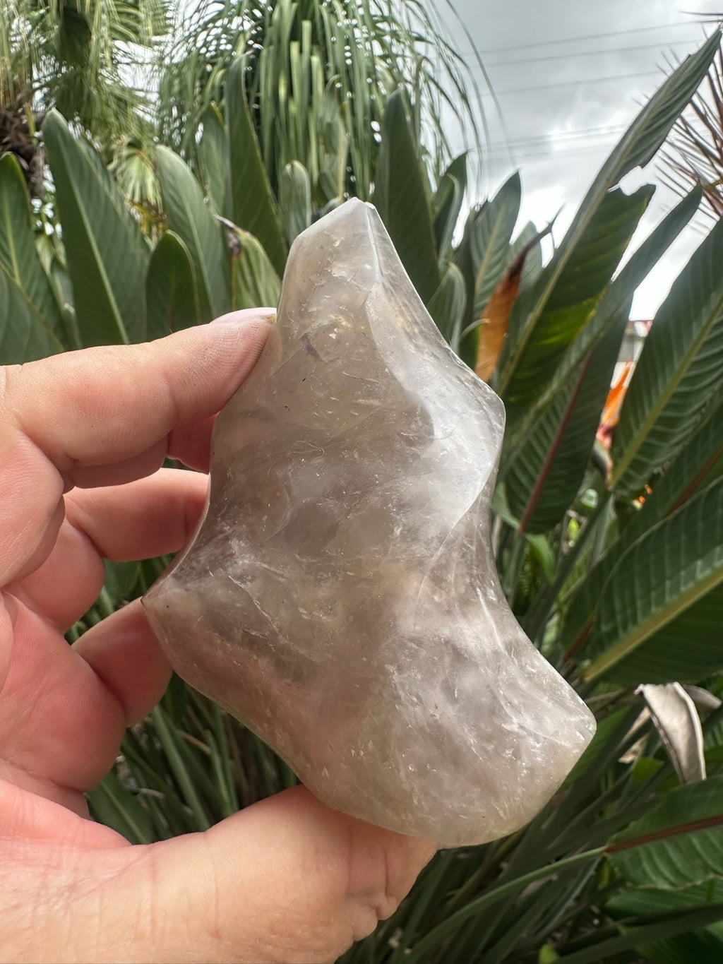 Blue Rose Quartz Flame ~ Crystal Natural Polished Healing Stone Display ~ D
