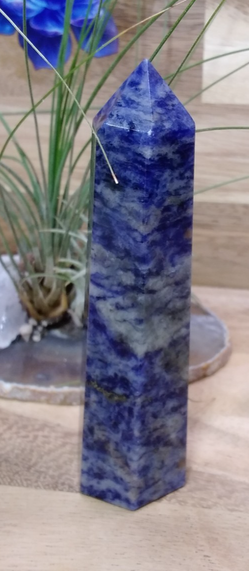 Sodalite Tower ~ 10 cm ~ Crystal Generator ~ Blue Stone Healing Crystal ~ 109 g