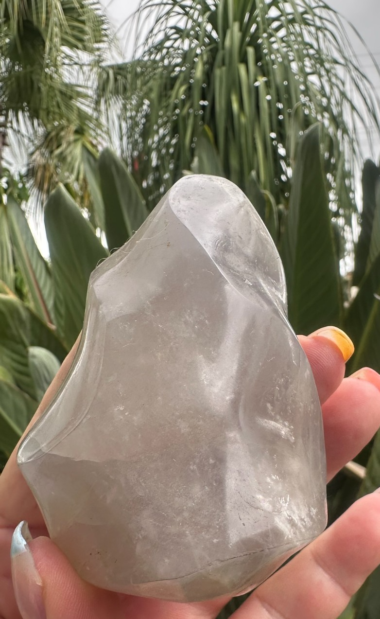 Blue Rose Quartz Flame ~ Crystal Natural Polished Healing Stone Display ~ E