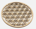 Crystal Gemstone Grid ~ Flower of Life Engraved Altar Decorative Tray