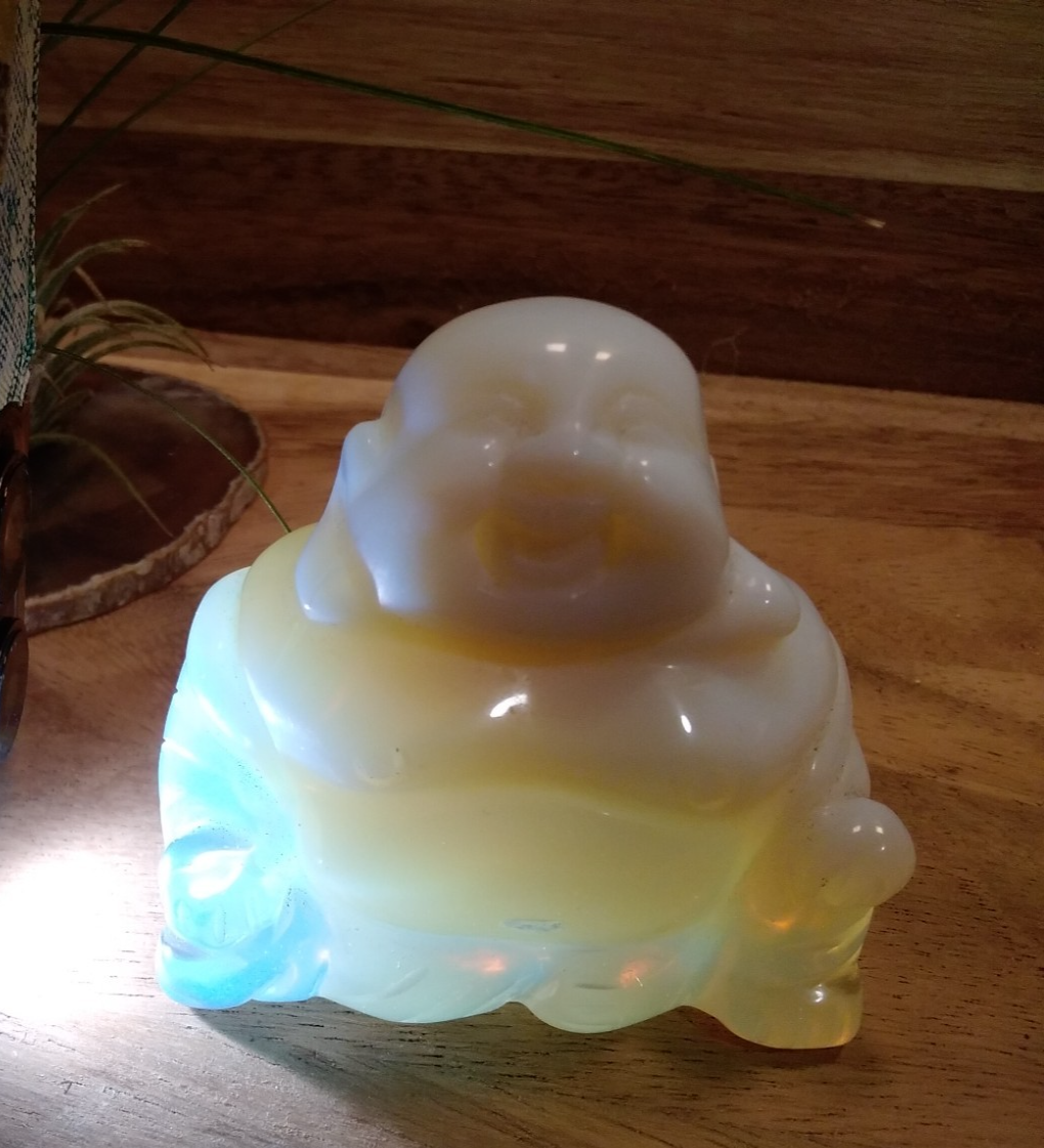 Opalite Buddha Crystal Statue Small Carving Healing Stone Meditation Decor Gift