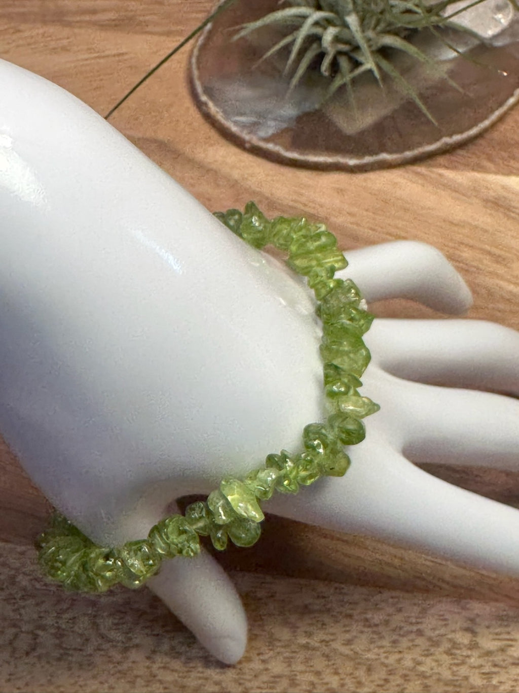 Peridot Crystal Chip Bracelet – Elastic ~ Renewal • Positivity • Fresh Energy