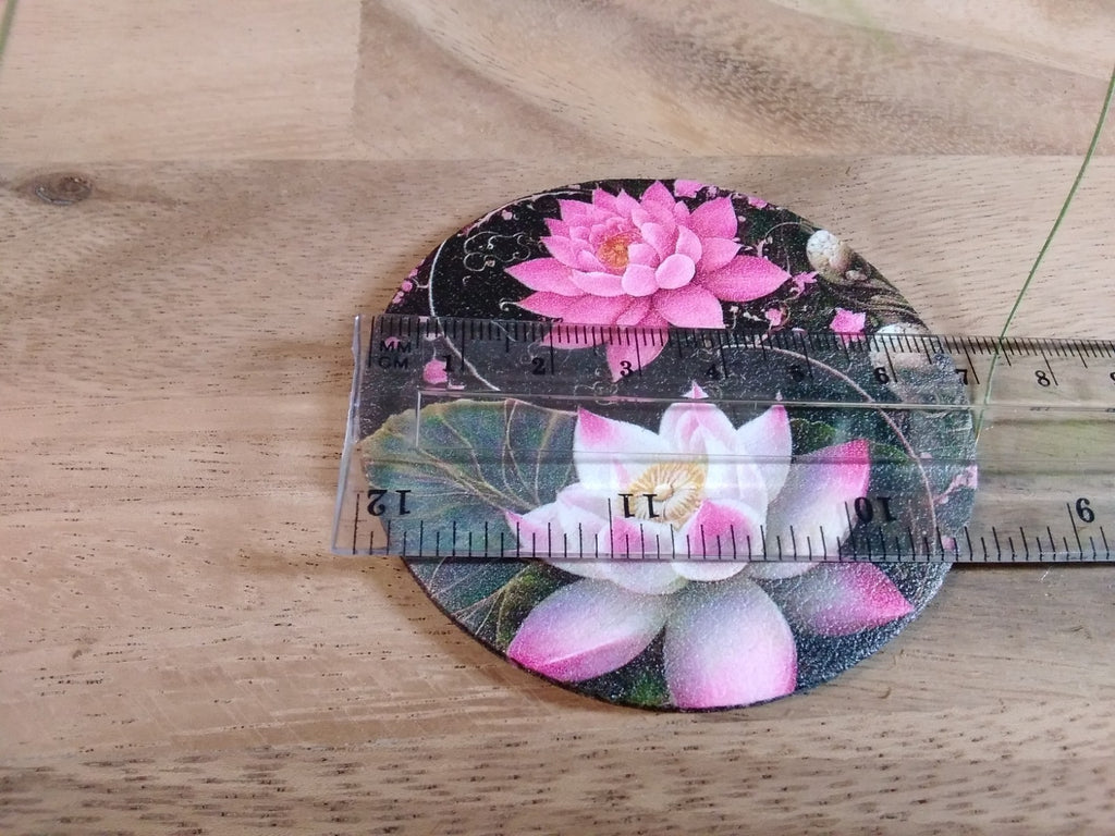 Boho Mandala Lotus design Neoprene Coasters – Absorbent Cup Holder ~ Car or Home