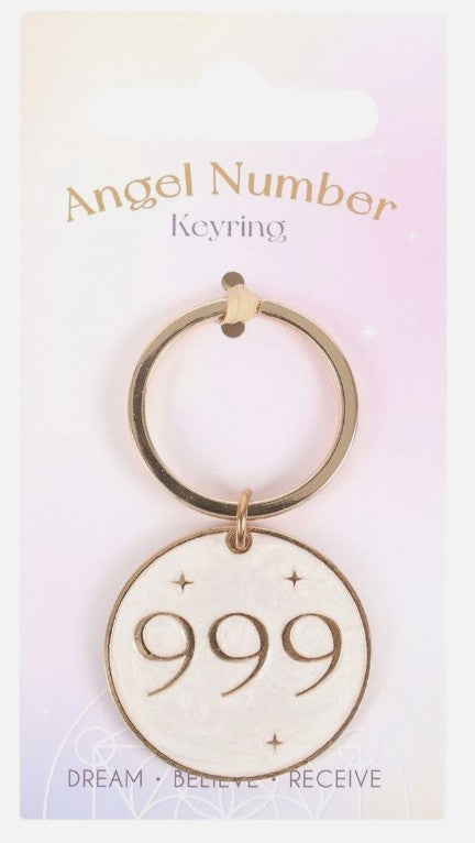 Angel Number Keyrings ~ Metal Charm Key Rings ~ Numerology Protection