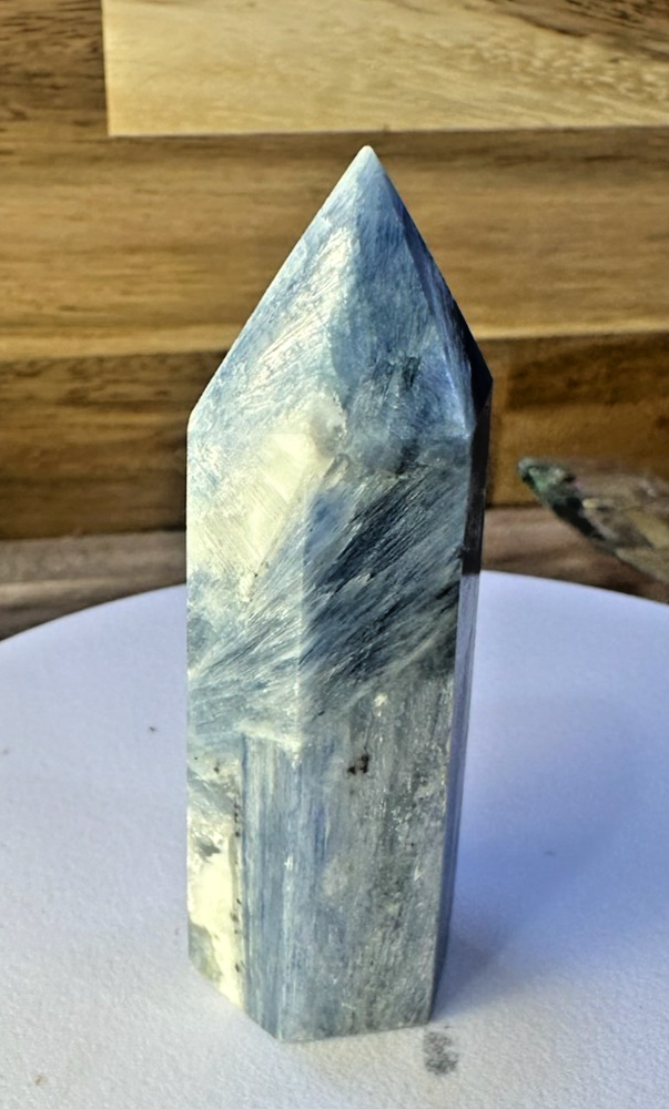 Blue Kyanite Tower – Polished Crystal Point Alignment • Communication • Calm 7cm