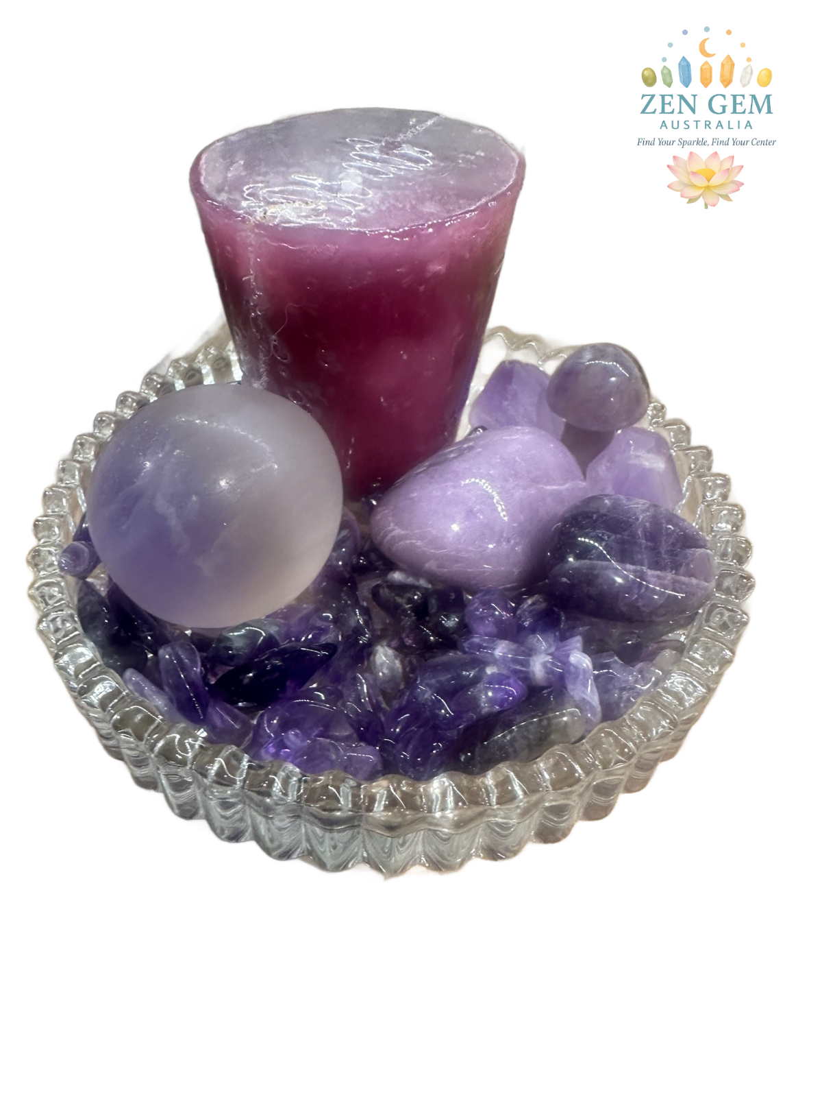 Zen Gem Sleep Bundle – Amethyst Crystal Gift Set Calm • Relax • Rest • Peaceful