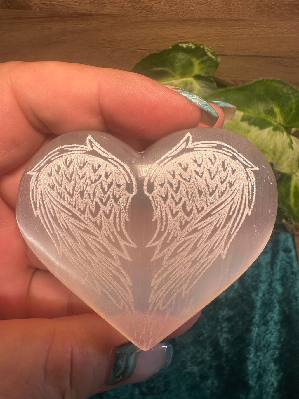 Hand Carved Selenite Heart Crystal ~ Cleanse • Calm • Protect Your Space