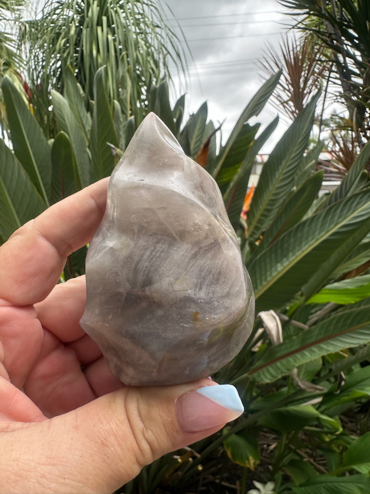 Blue Rose Quartz Flame ~ Crystal Natural Polished Healing Stone Display ~ C