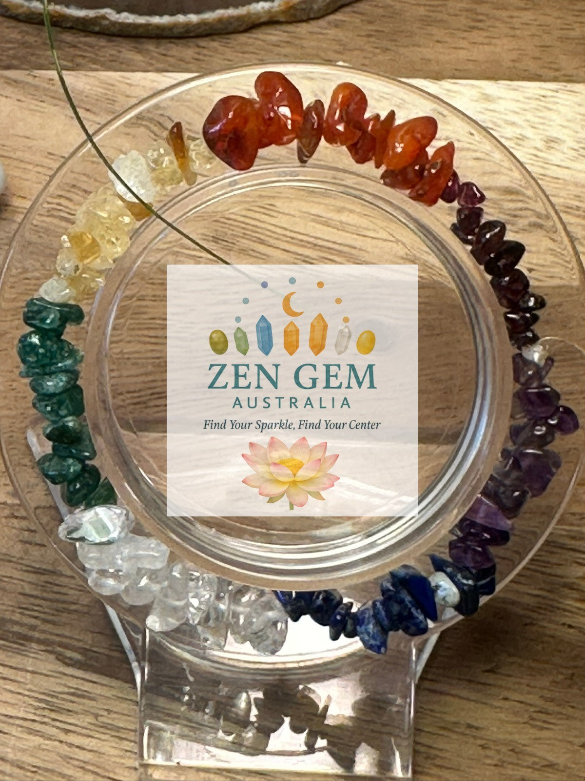 7 Chakra Crystal Chip Bracelet – Elastic Stretch Balance • Alignment • Harmony