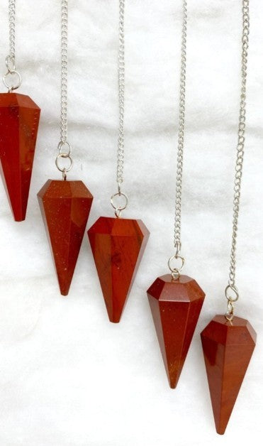 Red Jasper Pendulum ~ Crystal Dowsing Tool ~ Divination ~ Strength • Grounding