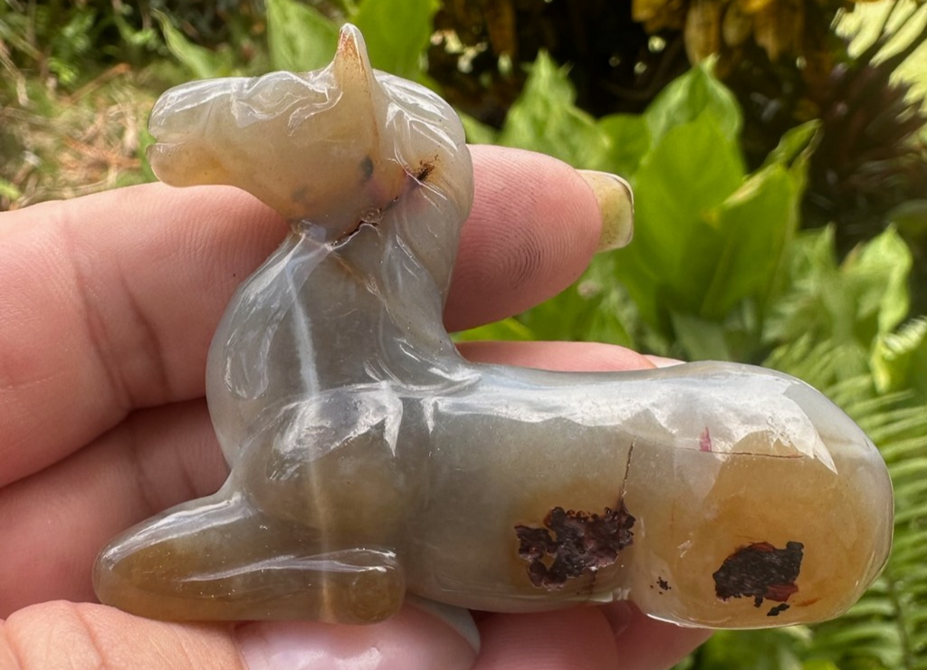 Agate Horse Carving ~ 7.5cm ~ Natural Crystal Horse Figurine ~ Animal Statue (B)
