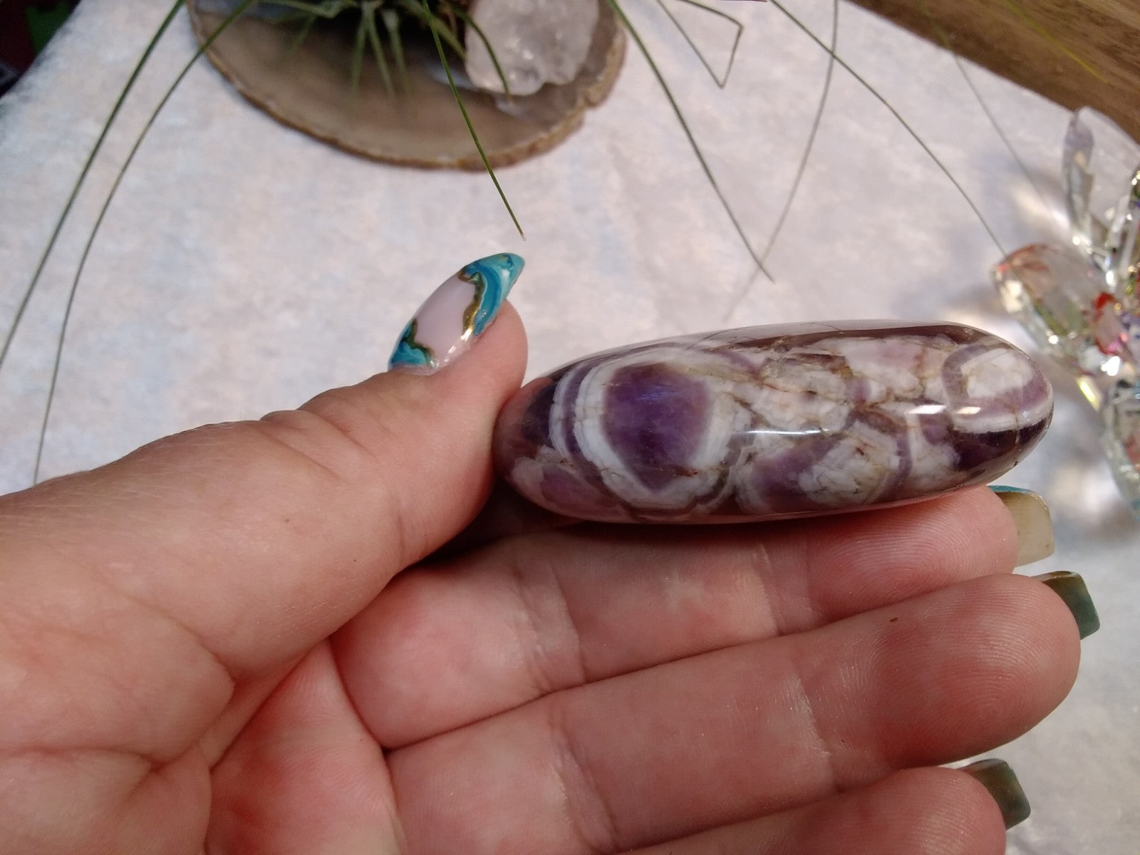 Palm stone Amethyst ~