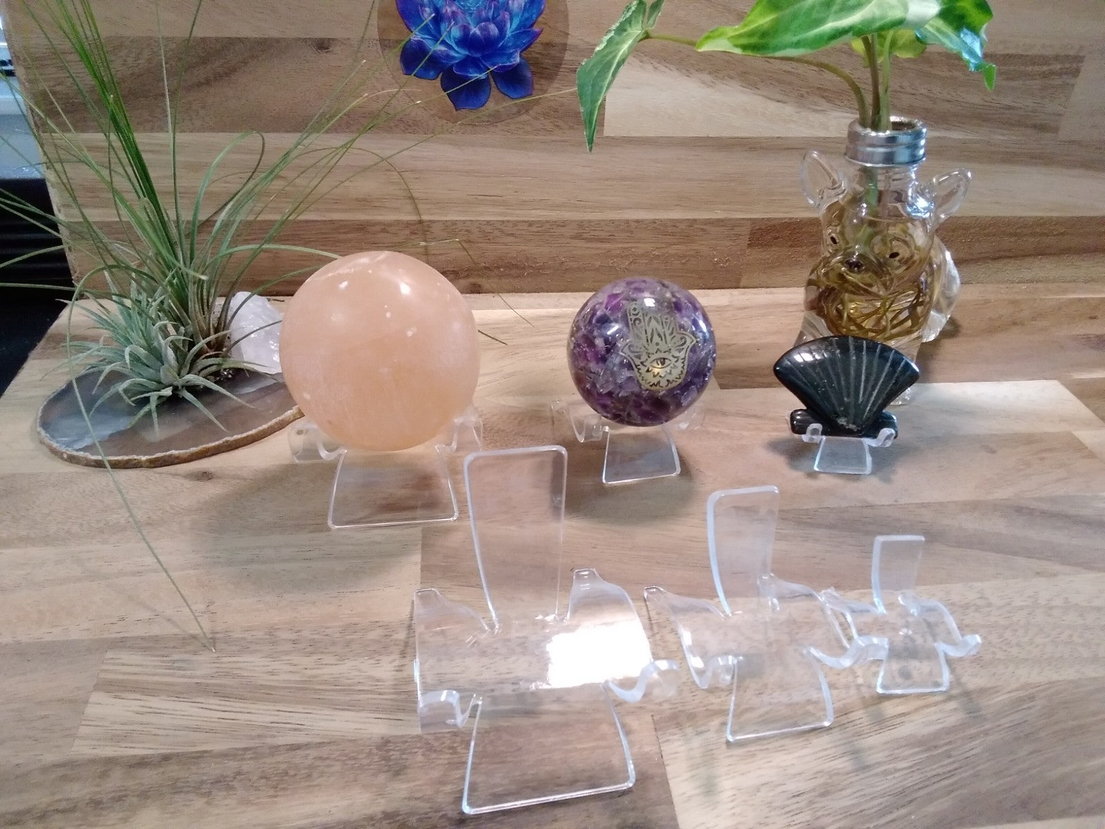 2 x Large Acrylic Crystal Stand ~ Clear Display Stand 6cm x 7.5cm x 6 cm