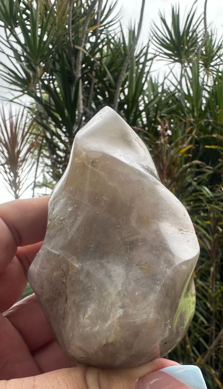 Blue Rose Quartz Flame ~ Crystal Natural Polished Healing Stone Display ~ F