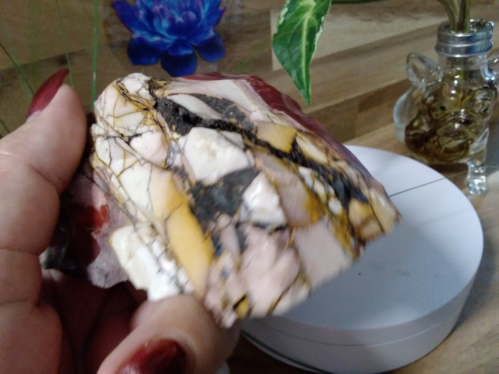 Natural Brecciated Mookaite Jasper Slab ~ Pilbara WA ~ 452 grams ~ 13 x 8 x 6cm