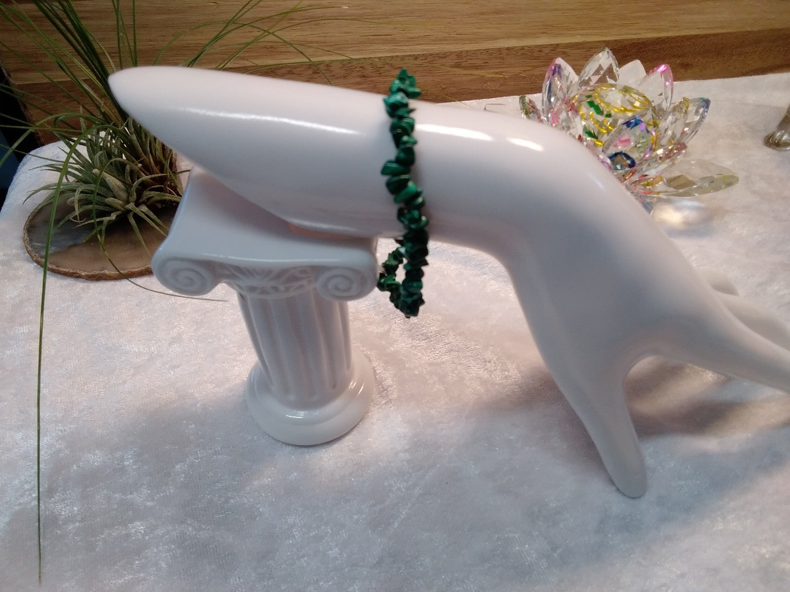 Natural Malachite Crystal Chip Bracelet – Elastic ~ Transformation • Protection