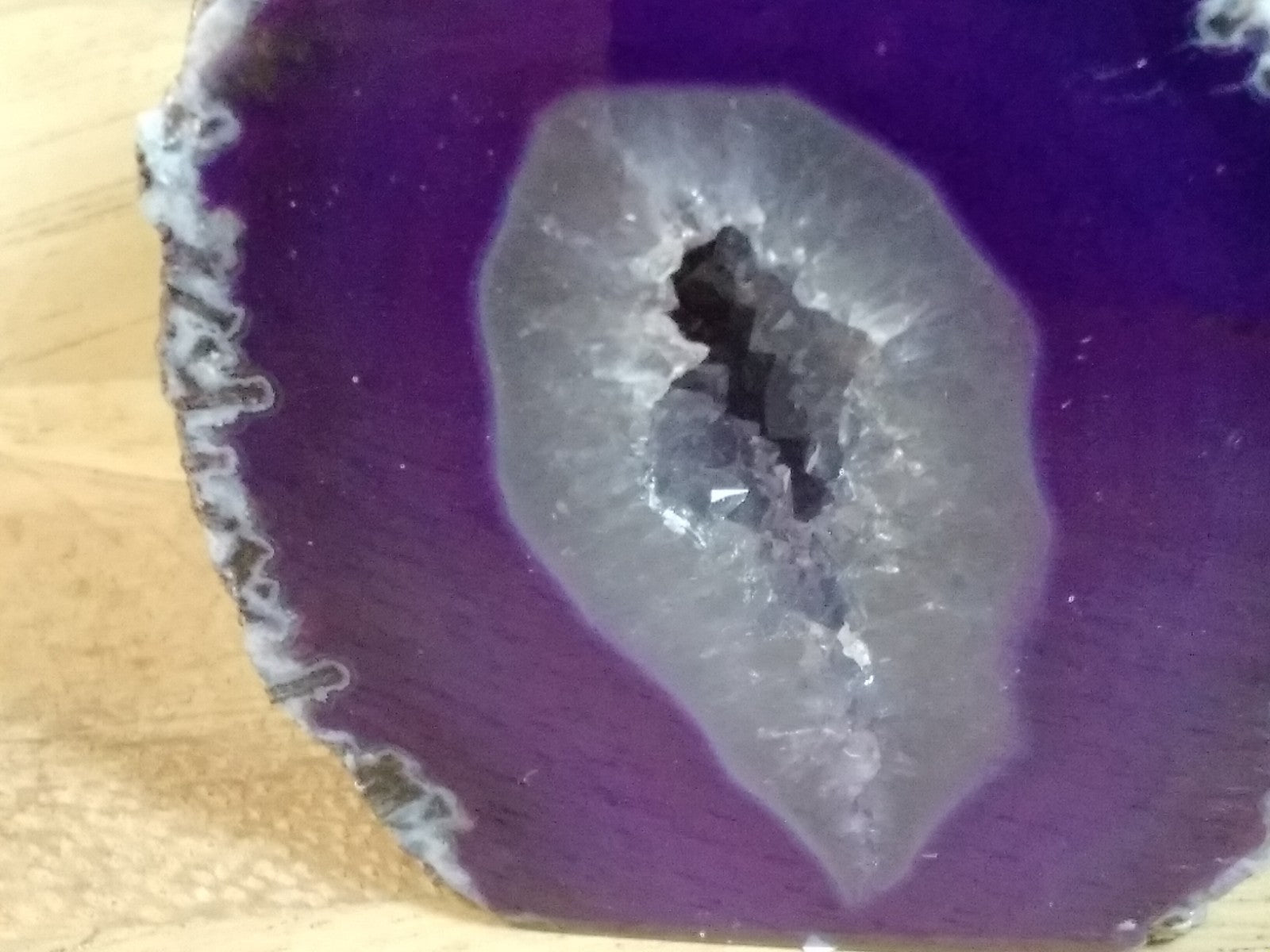 Purple Agate Geode Freeform ~Druzy Crystal Cave polished face ~ 135g 50mm x 45mm