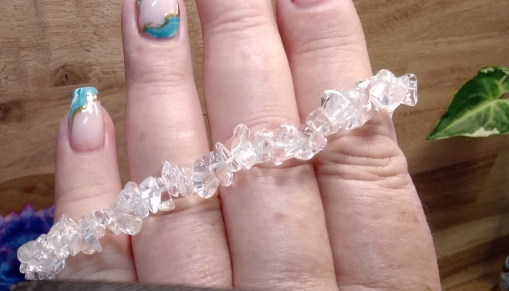 Clear Quartz Crystal Chip Bracelet – Elastic ~ Clarity • Amplification • Balance
