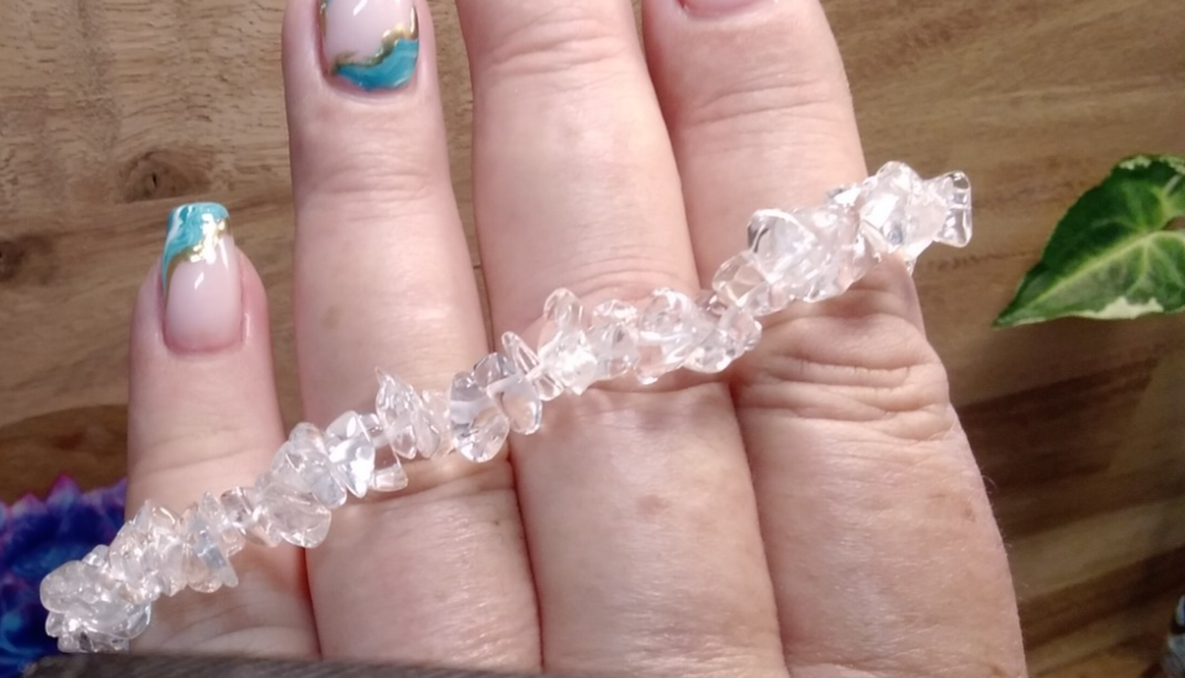 Clear Quartz Crystal Chip Bracelet – Elastic ~ Clarity • Amplification • Balance