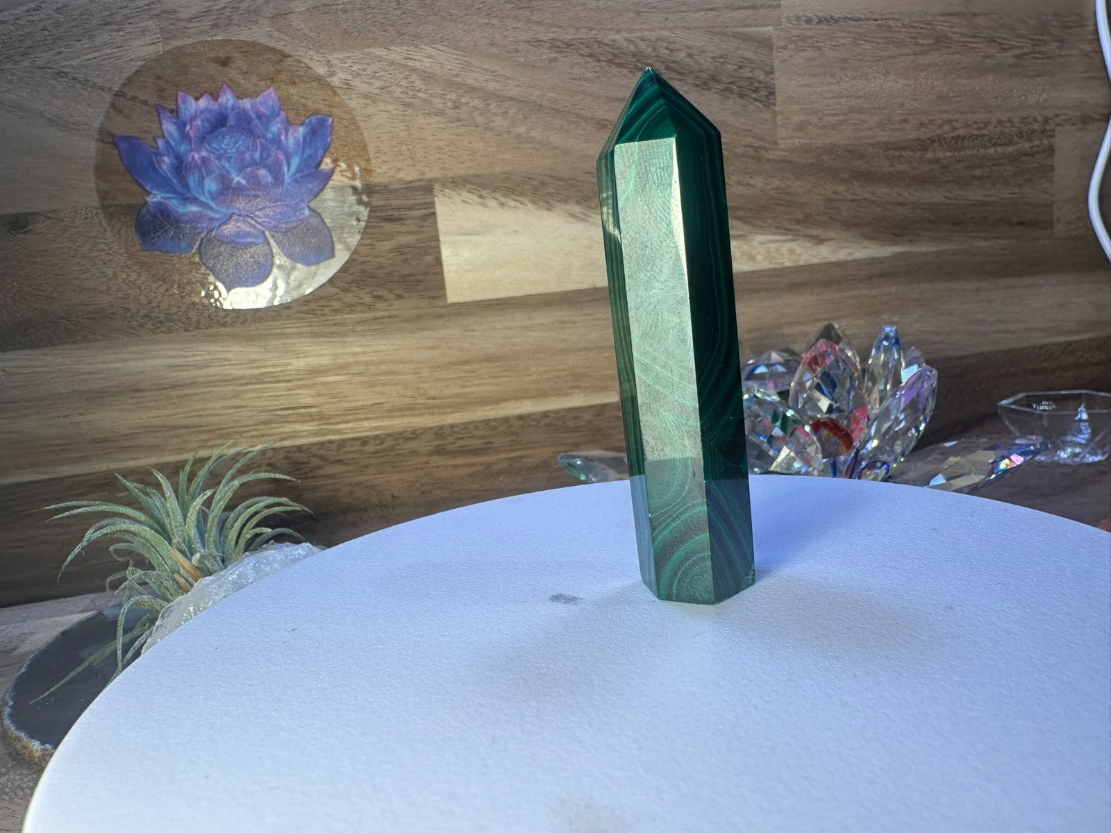 Malachite Tower – 70mm Polished Crystal Point Protection • Transformation •