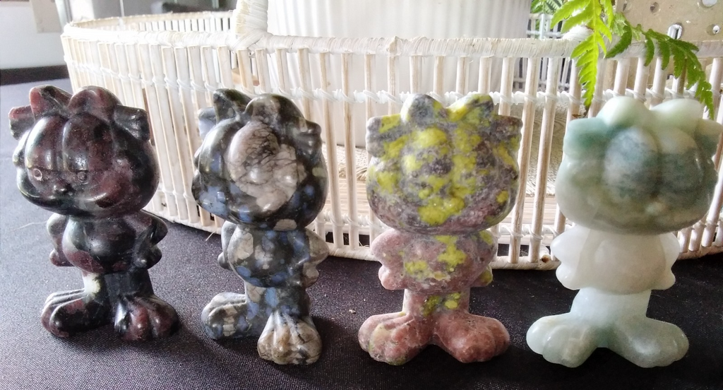 Natural Rhyolite Garfield Carving – Crystal Figurine Balance • Growth •
