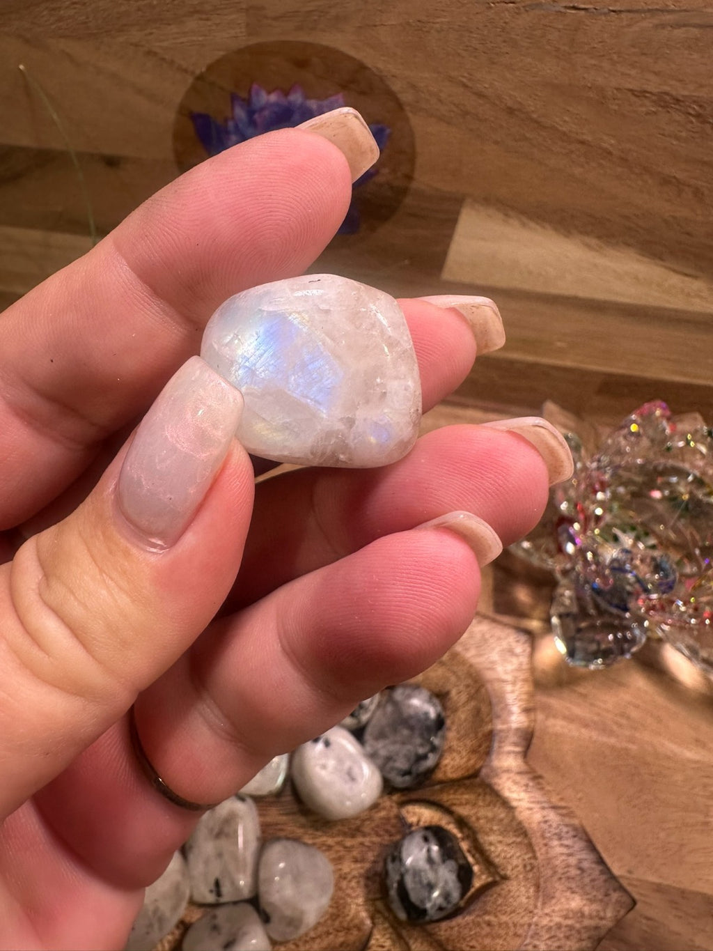 Rainbow Moon Stone Tumble~ each ~ Natural Stone Tumbled and Polished ~ Australia