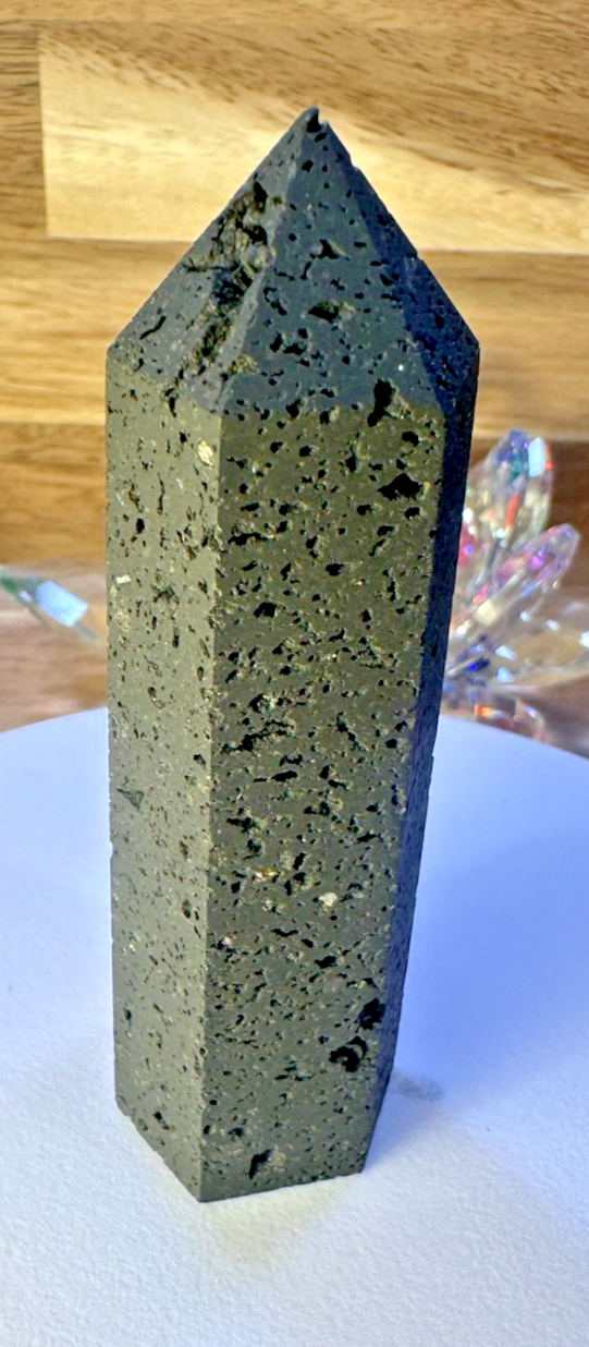 Black Lava Stone Tower – 90mm Volcanic Obelisk ~ Diffuser ~ Reiki ~ Meditation