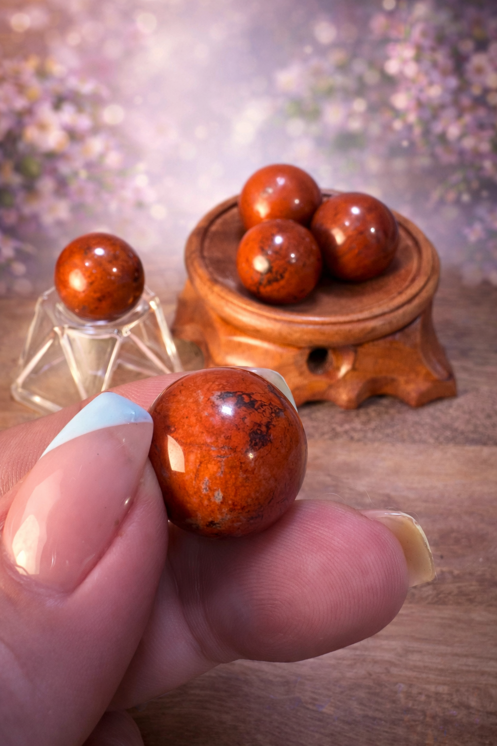 Red Jasper Sphere 2cm – Mini Crystal Ball Strength • Grounding • Stability