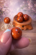 Red Jasper Sphere 2cm – Mini Crystal Ball Strength • Grounding • Stability