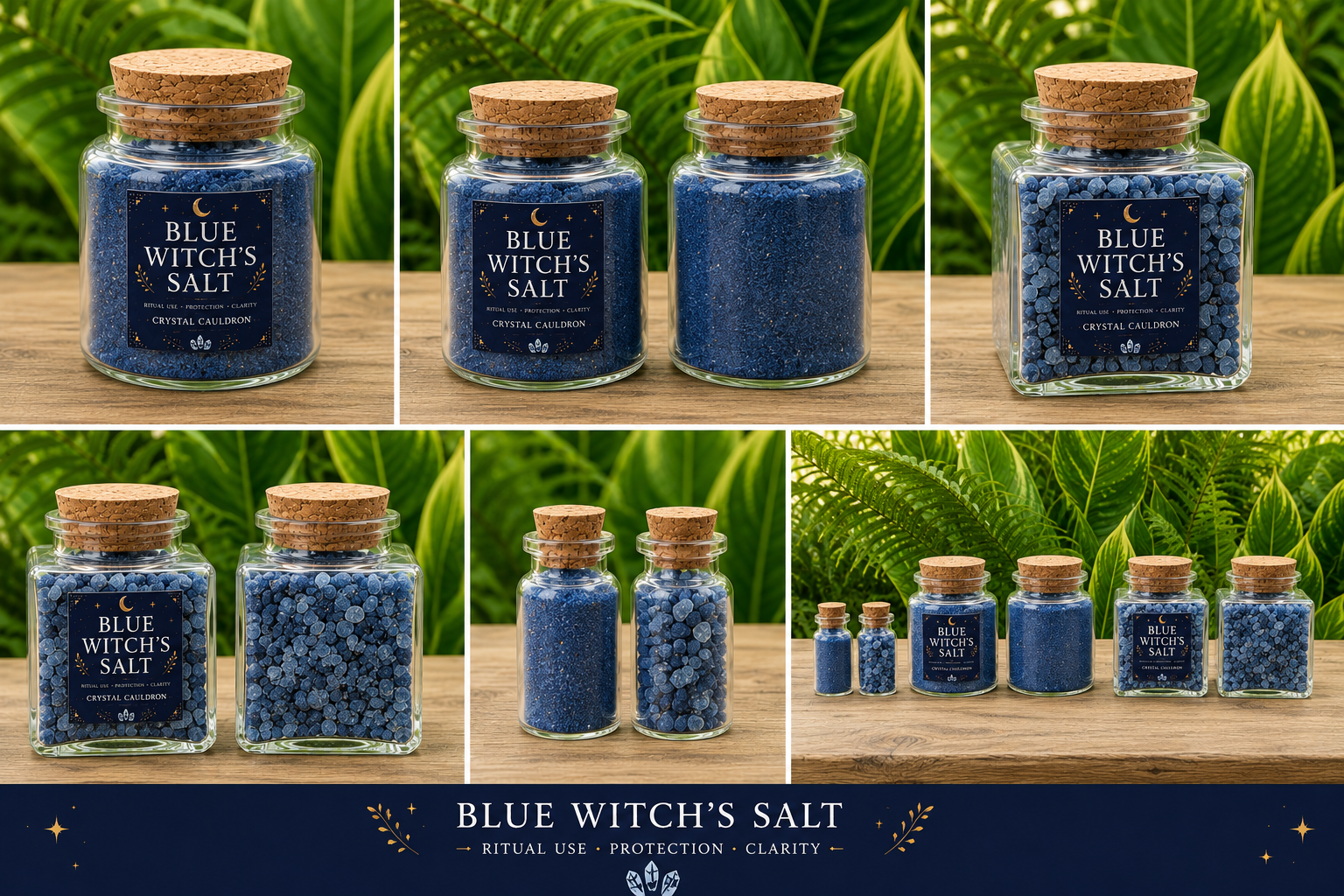 Blue Salt Rock Mini ritual Salt Wicca Pagan Peace Communication Ritual Magic