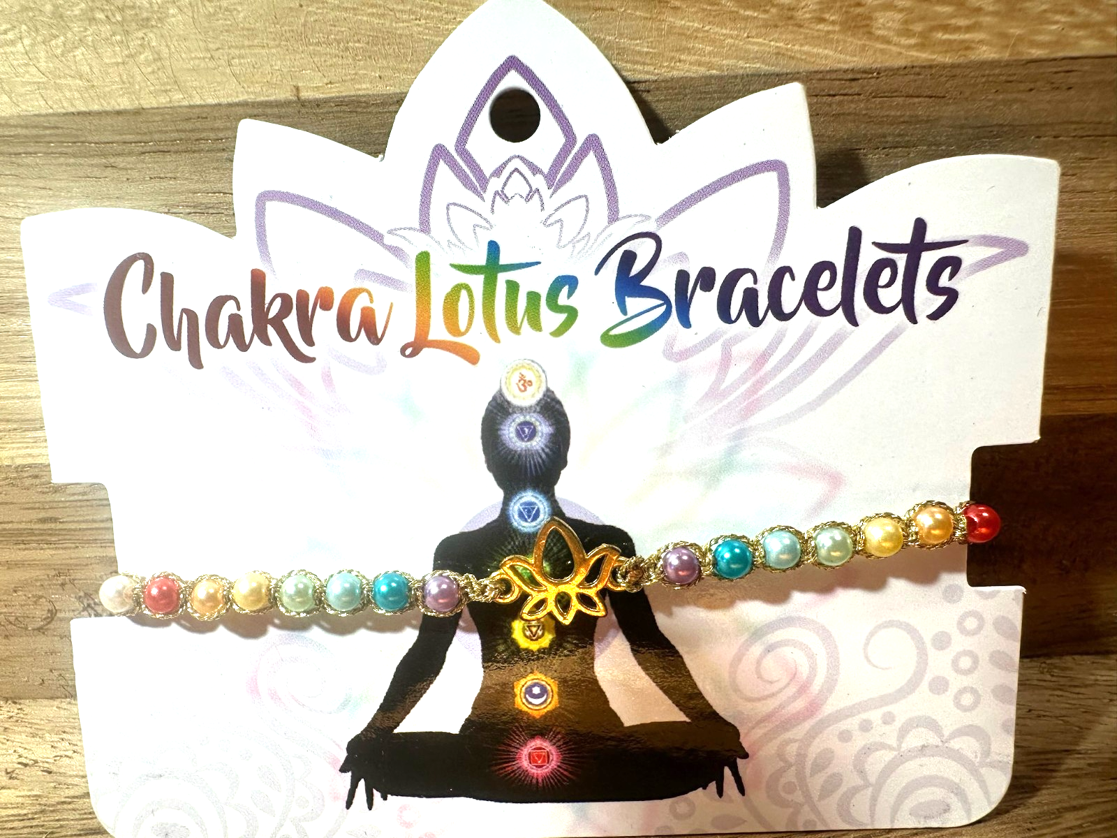 Chakra Lotus Bracelet 7 Chakra Beads ~ Lotus Charm ~ 2 designs